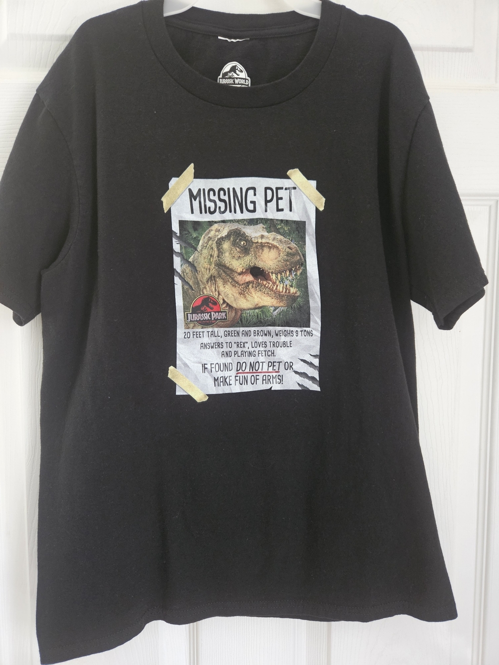 Jurassic World Black Kids' 'Missing Pet' T‑Shirt
